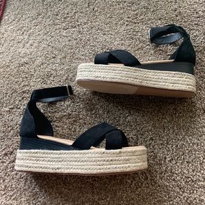 Just Fab Black Platform Sandals